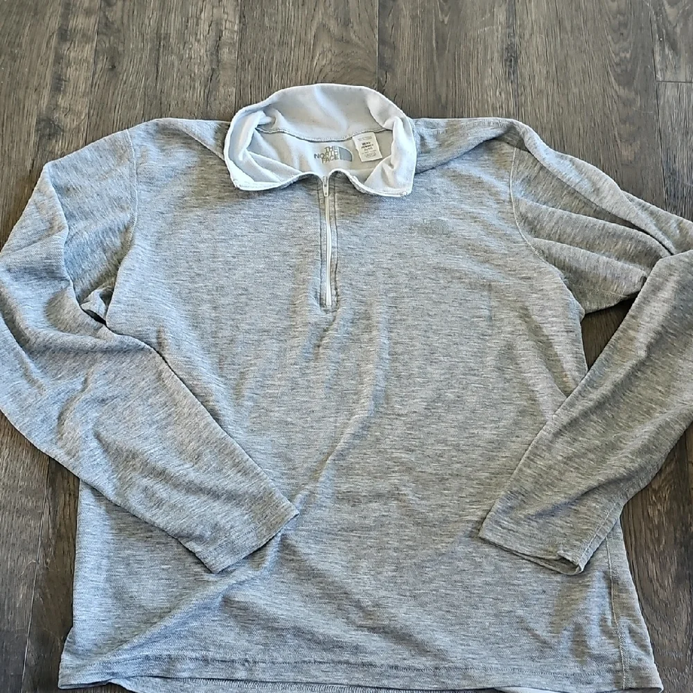 The North Face Shirt Men's Xlarge Sweatshirt Heather Gray Zip-Up Long Sleeve